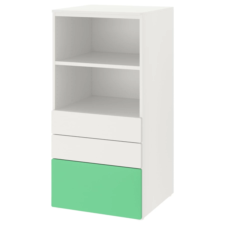 Шкаф - PLATSA/ SMÅSTAD / SMАSTAD  IKEA/ ПЛАТСА/СМОСТАД  ИКЕА, 60x55x123 см, белый/зеленый (изображение №1)