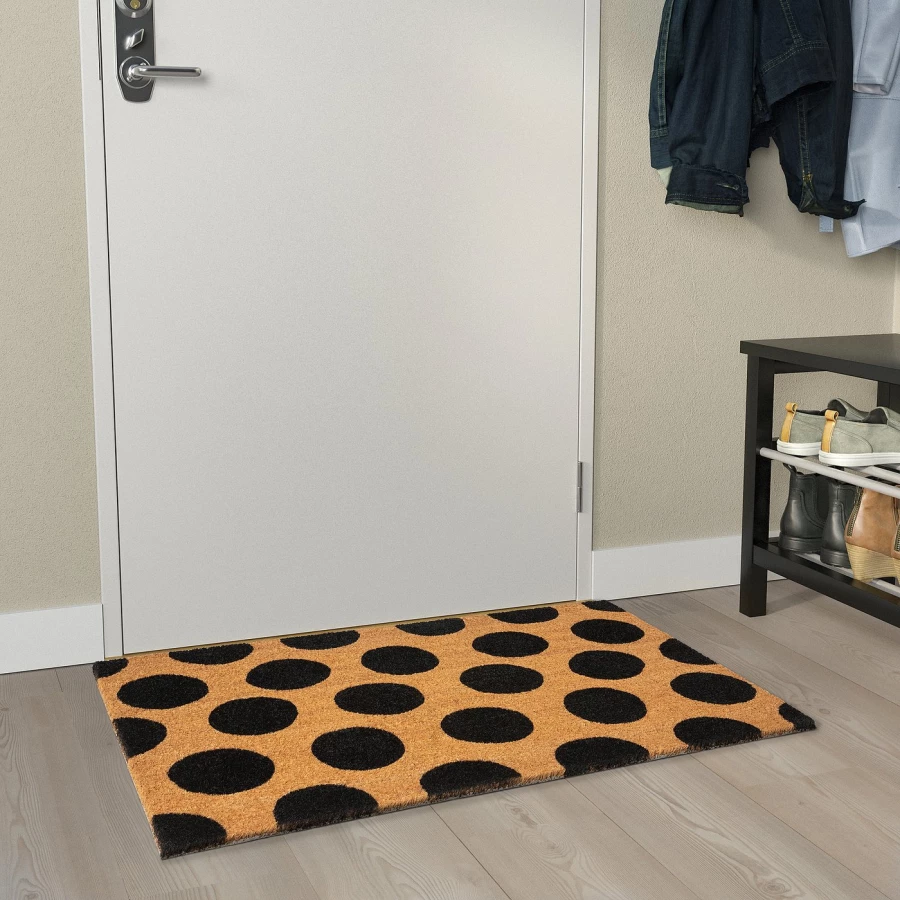 Коврик придверный IKEA TÅGFORDON/ТОГФОРДОН ИКЕА, 60х90 см, черный/оранжевый (изображение №3)