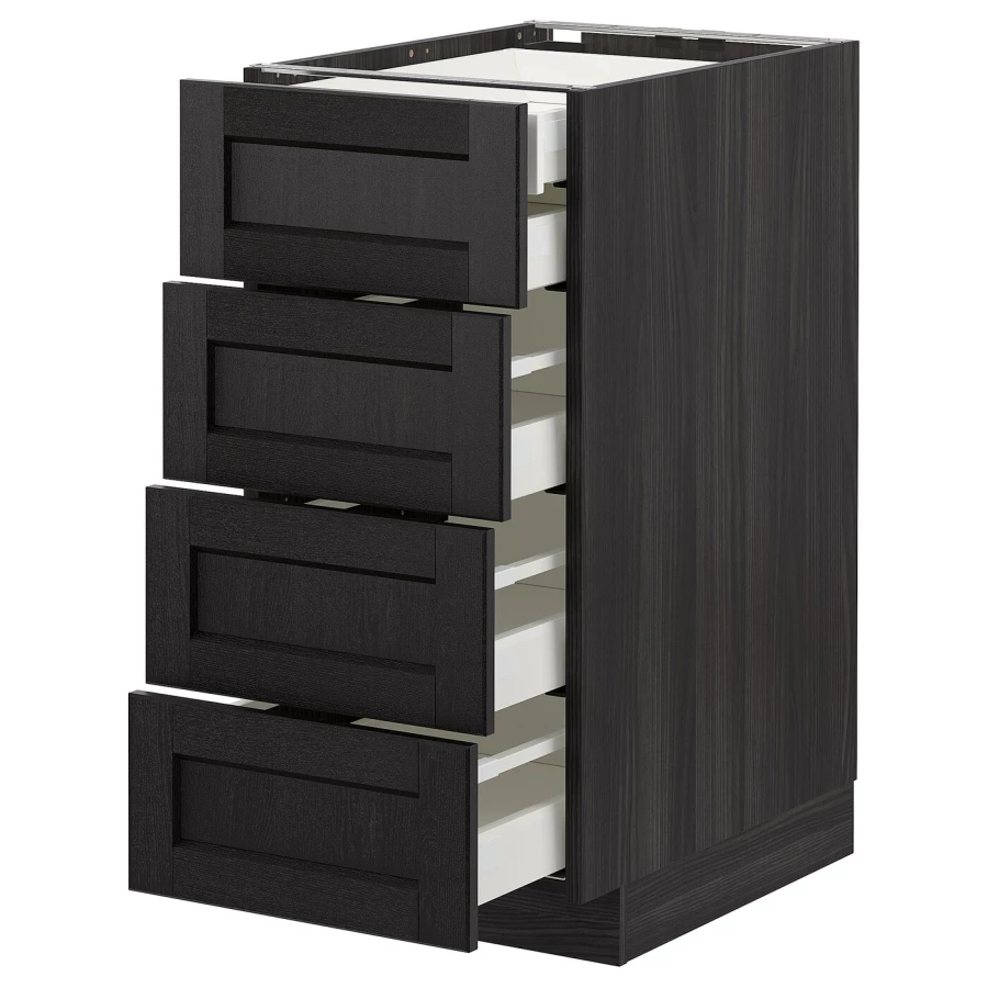 Напольный кухонный шкаф  - IKEA METOD MAXIMERA, 88x61,9x40см, черный, МЕТОД МАКСИМЕРА ИКЕА (изображение №1)