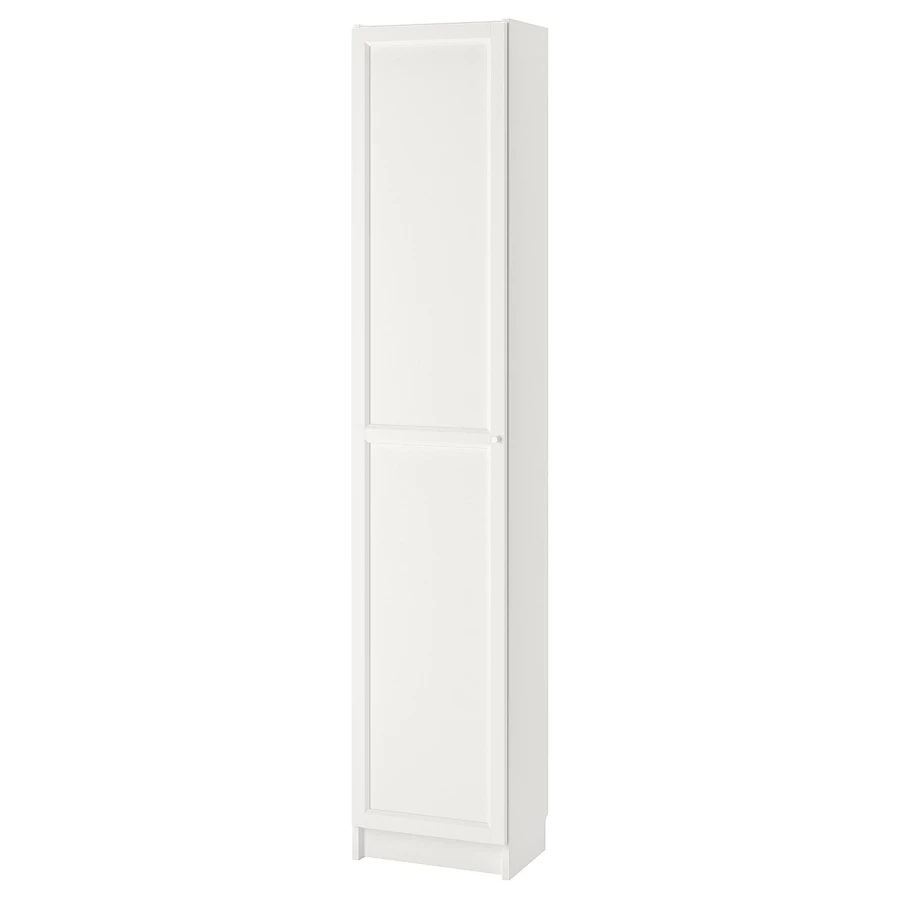 Книжный шкаф с дверью - BILLY/OXBERG IKEA/БИЛЛИ/ОКСБЕРГ ИКЕА, 42х40х202 см, белый (изображение №1)