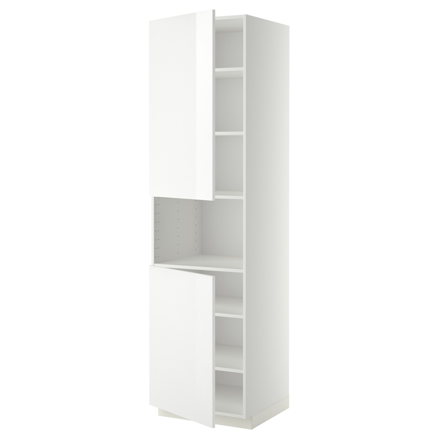 Кухонный шкаф-пенал - IKEA METOD/МЕТОД ИКЕА, 220х60х60 см, белый глянцевый