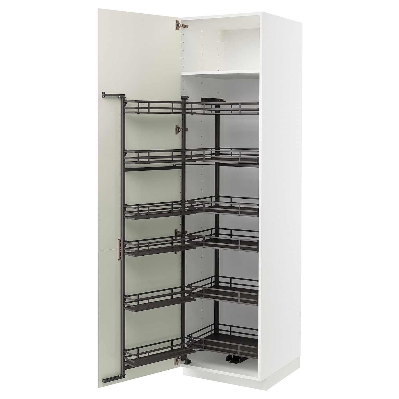Высокий шкаф с выдвижной кладовой - IKEA METOD/МЕТОД ИКЕА, 60х60х220 см, белый/кремовый