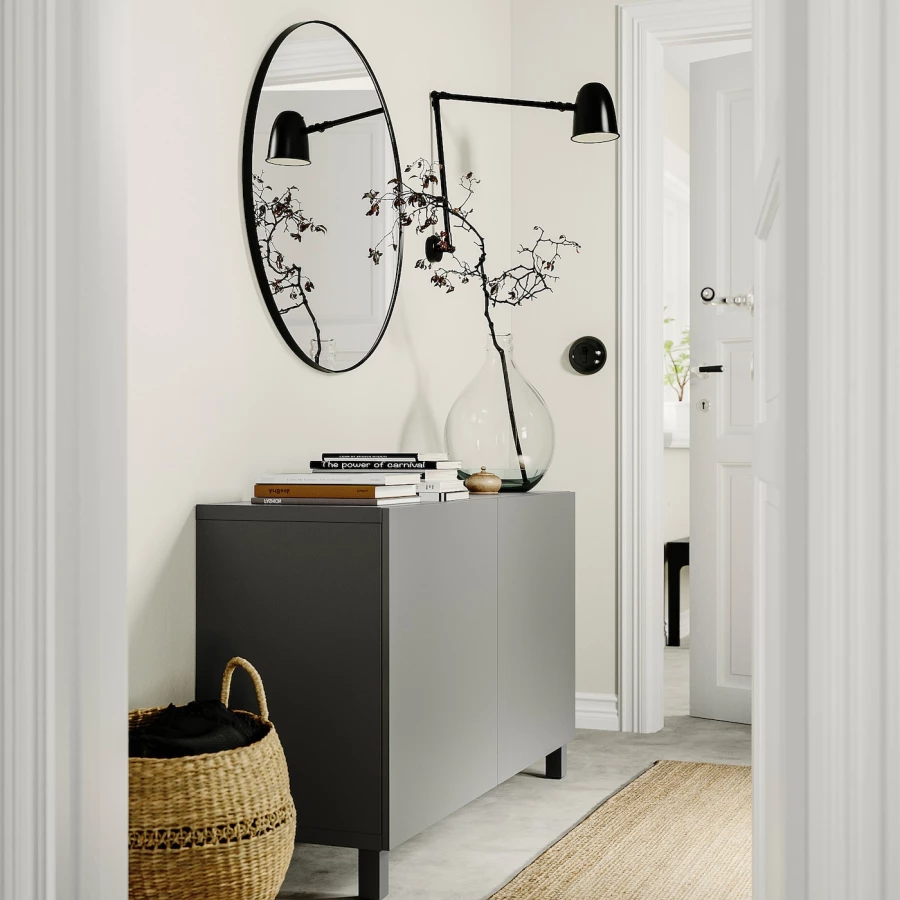 Комбинация для хранения - BESTÅ/ BESTА IKEA/ БЕСТА/БЕСТО ИКЕА, 120х74 см, темно-серый (изображение №2)