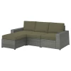 SOLLERÖN 3-местный модульный диван садовый с подставкой для ног темно-серый/Фрёсён/Дувхольмен темно-бежево-зеленый ИКЕА