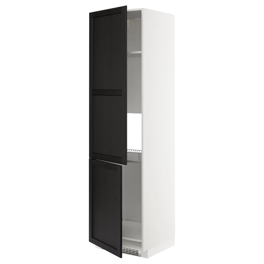 Шкаф для встроенной техники - IKEA METOD, 228x62x60см, черный/белый, МЕТОД ИКЕА (изображение №1)