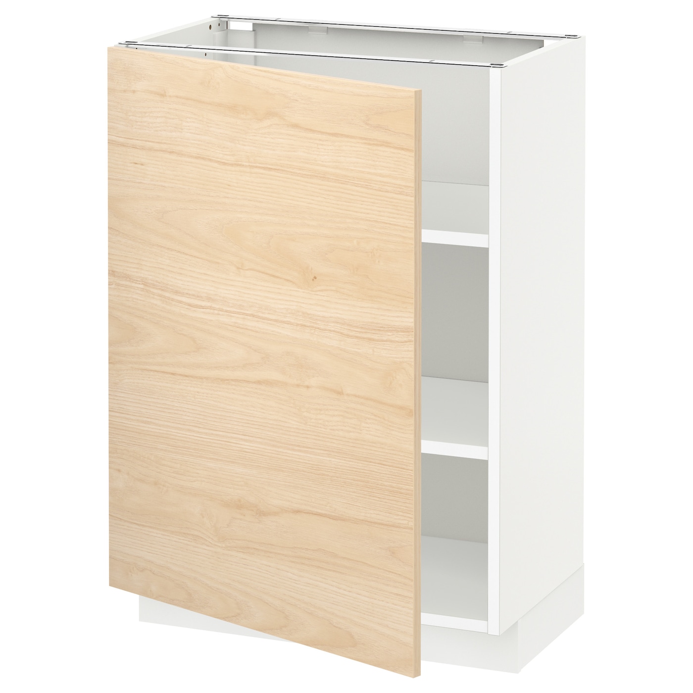 Напольный шкаф - IKEA METOD, 88x39x60см, белый/светлый ясень, МЕТОД ИКЕА