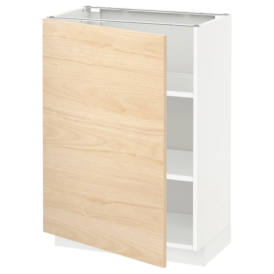 Напольный шкаф - IKEA METOD, 88x39x60см, белый/светлый ясень, МЕТОД ИКЕА (изображение №1)