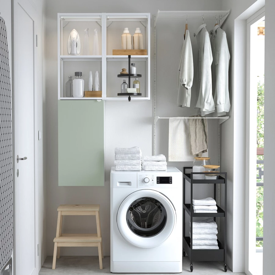 Комбинация для ванной - IKEA ENHET, 80х32х150 см, белый/светло-зеленый, ЭНХЕТ ИКЕА (изображение №3)