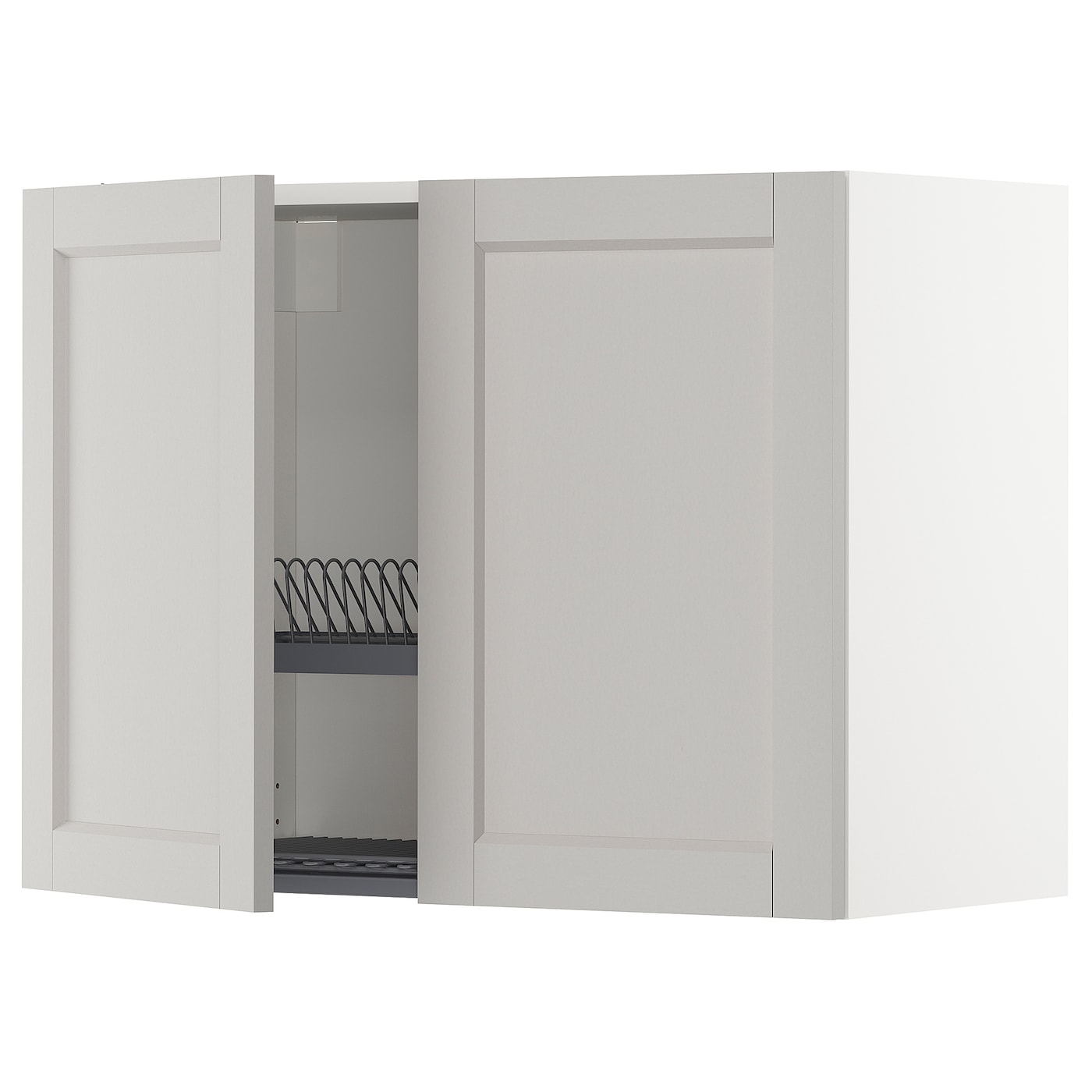 Навесной шкаф с сушилкой - METOD IKEA/ МЕТОД ИКЕА, 60х80 см, белый/светло-серый
