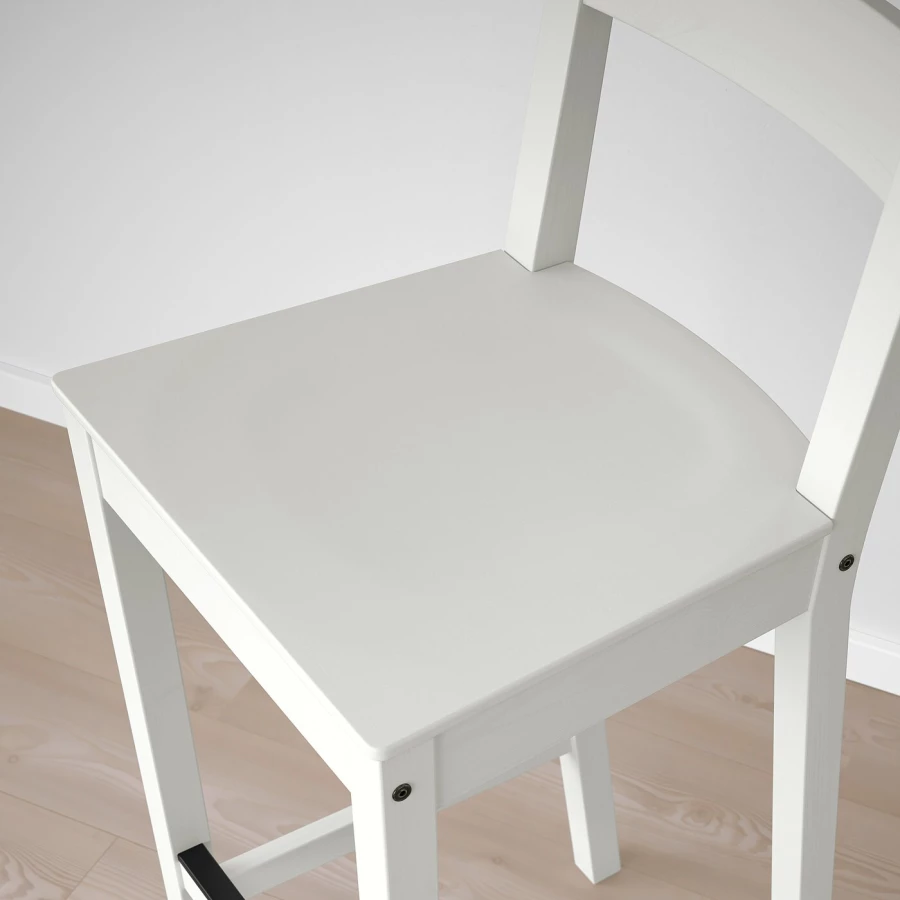 Барный стул со спинкой - NORDVIKEN IKEA/НОРДВИКЕН ИКЕА, 101х40х48 см, белый (изображение №6)