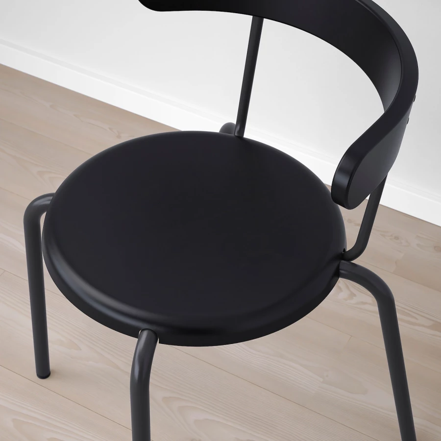 Деревянный стул - YNGVAR IKEA/ ИНГВАР ИКЕА, 71х53х51 см, черный (изображение №10)