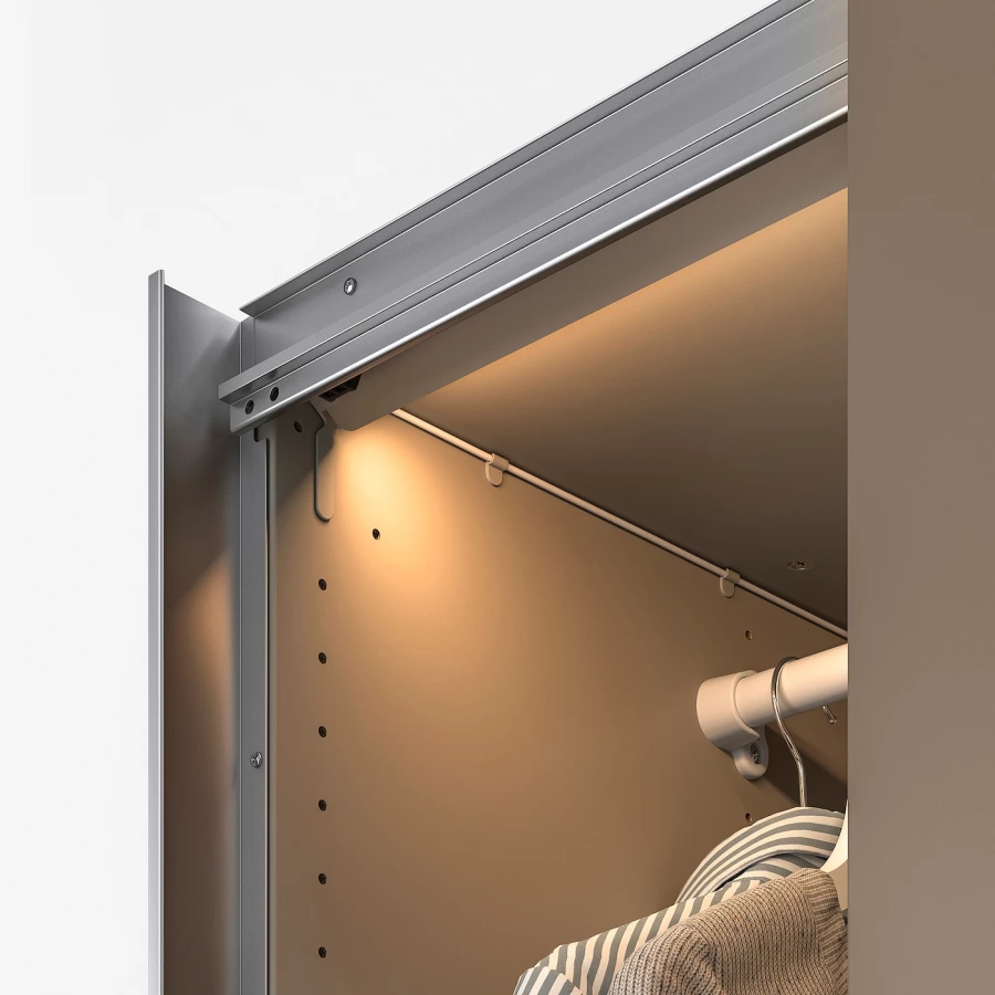 Светодиодное освещение шкафа с датчиком - IKEA ÖVERSIDAN/OVERSIDAN/ОВЕРСИДАН ИКЕА, 71 см, серый (изображение №3)
