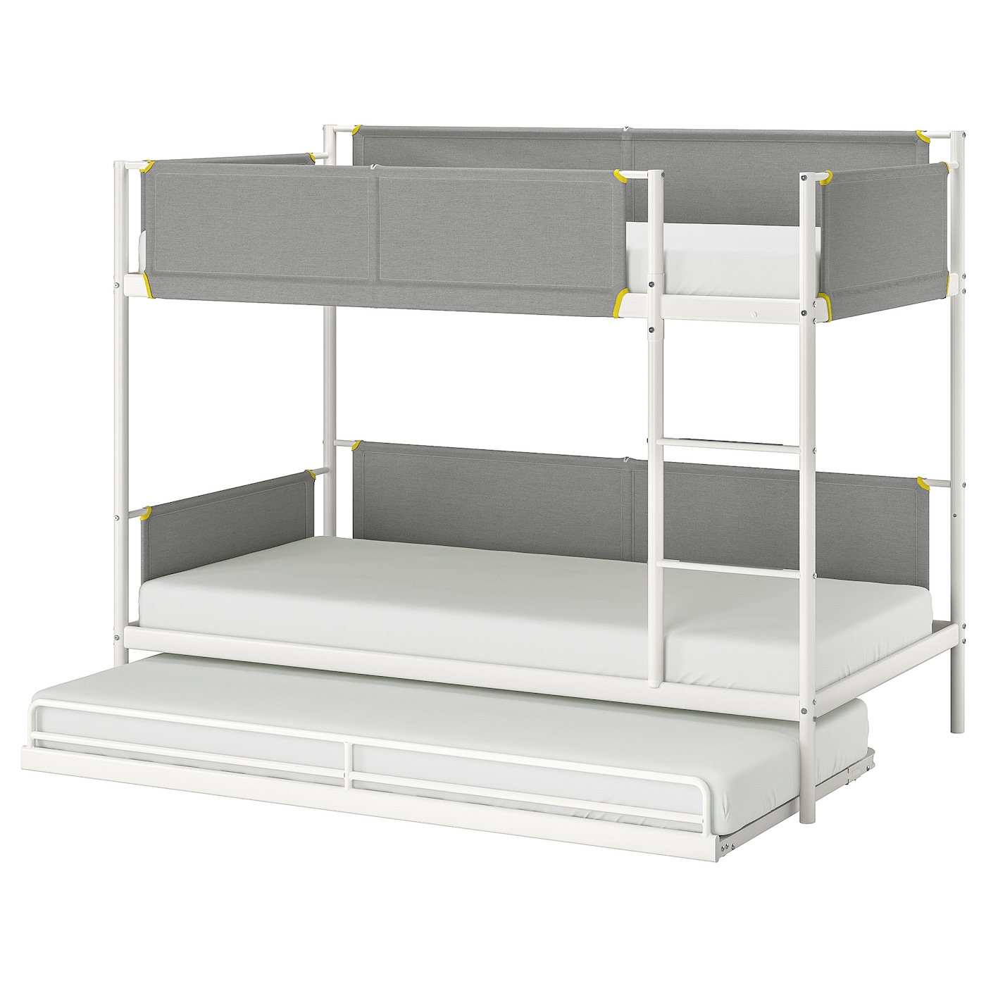 Кровать двухъярусная - IKEA VITVAL/ВИТВАЛ ИЕКА, 90x200 см, серый