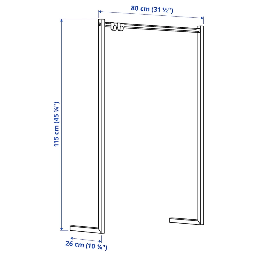 Дополнительная штанга для одежды - IKEA NORDLI, 115x80x80см, белый, НОРДЛИ ИКЕА (изображение №3)