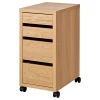 Комод на колесиках - IKEA MICKE/МИККЕ ИКЕА, 35х50х75 см, светло-коричневый