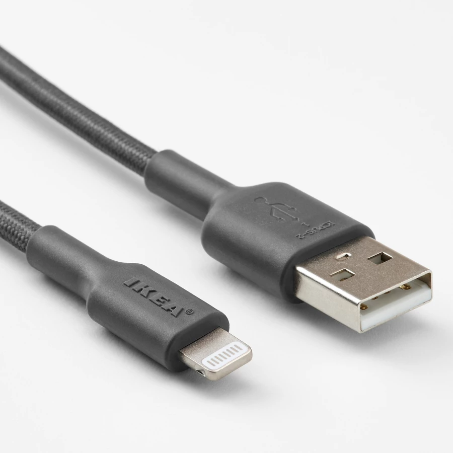 Кабель USB-A — USB-C  - LILLHULT IKEA/ ЛИЛЛЬХУЛЬТ ИКЕА,  черный (изображение №2)