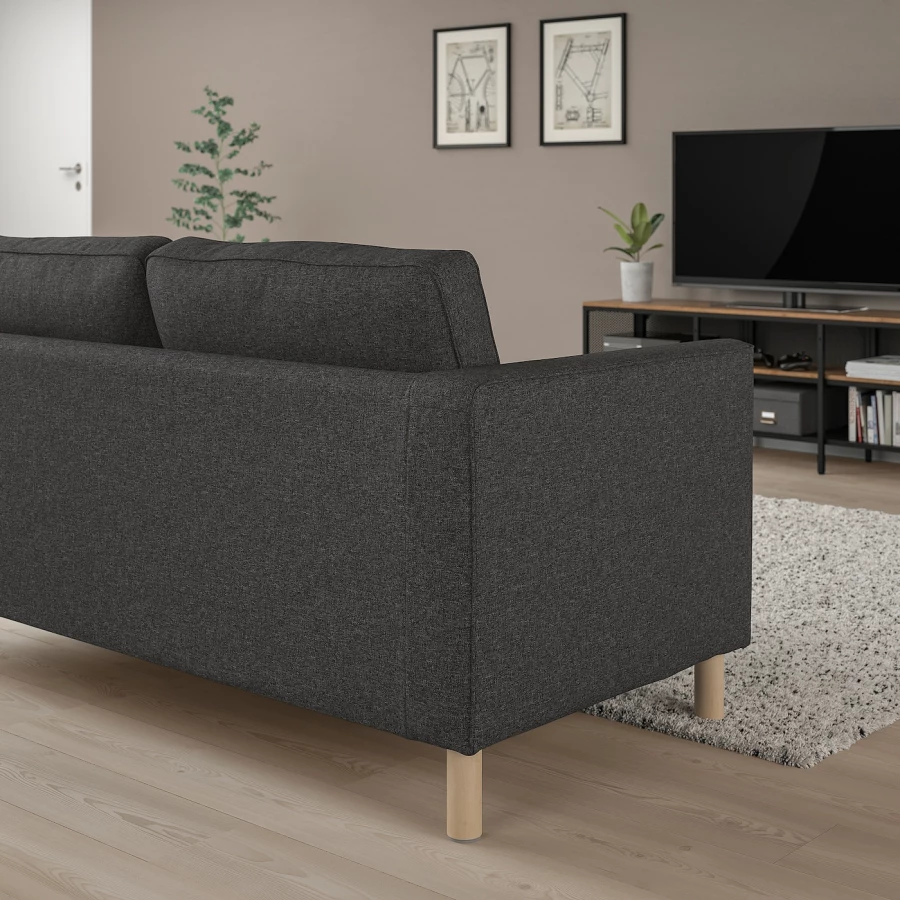 3-местный диван - IKEA PÄRUP/PARUP/ПЭРУП ИКЕА, 206х80х69 см, черный (изображение №3)