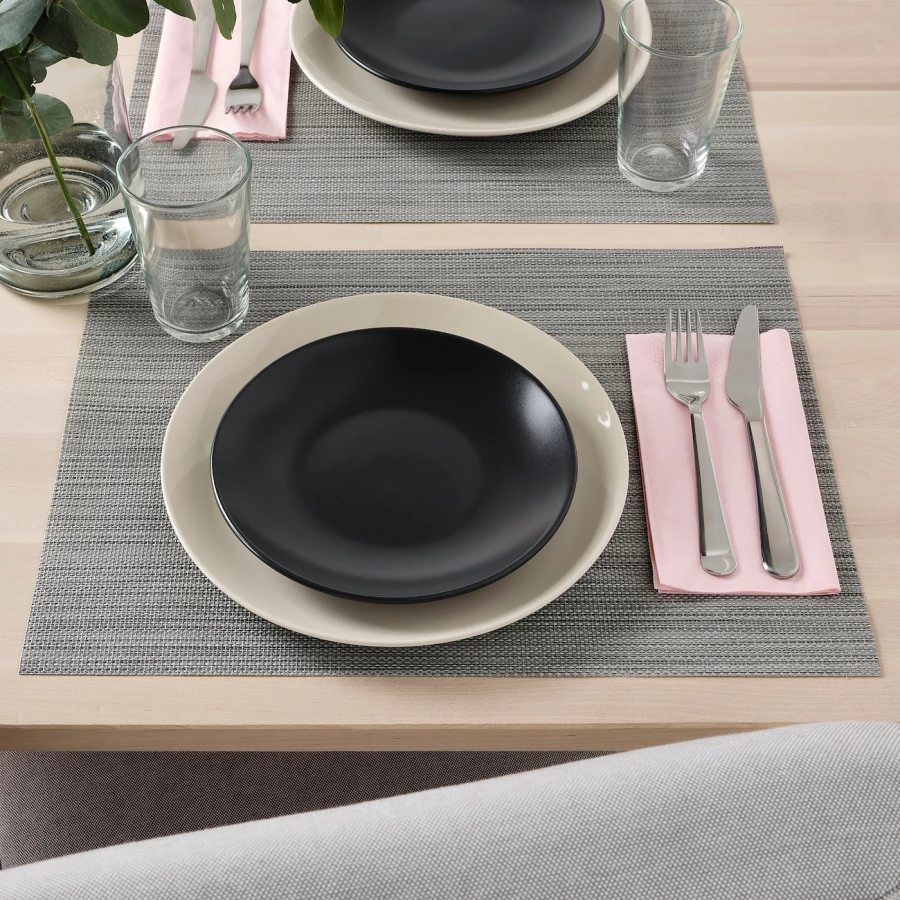Набор тарелок, 4 шт. - IKEA FÄRGKLAR/FARGKLAR, 20 см, темно-серый, ФЭРГКЛАР ИКЕА (изображение №4)
