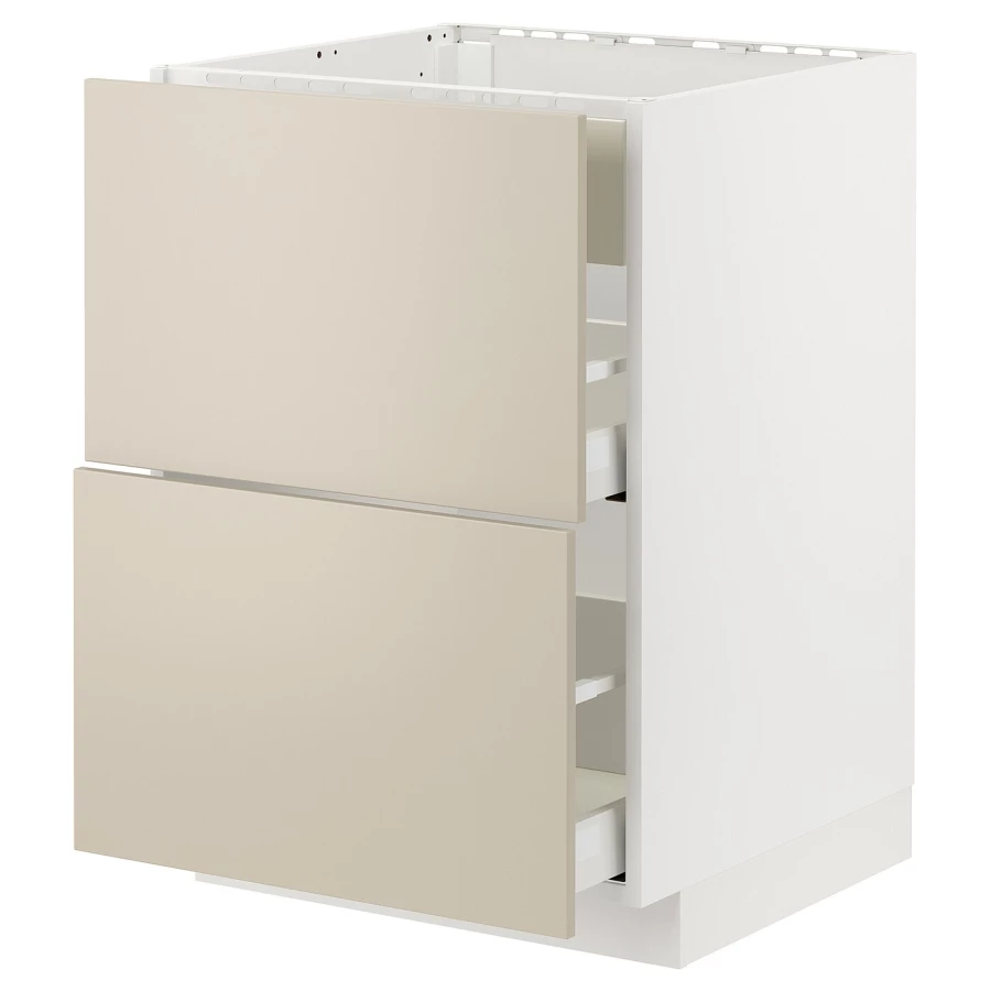 Напольный кухонный шкаф - IKEA METOD MAXIMERA, 88x62x60см, белый/бежевый, МЕТОД МАКСИМЕРА ИКЕА (изображение №1)