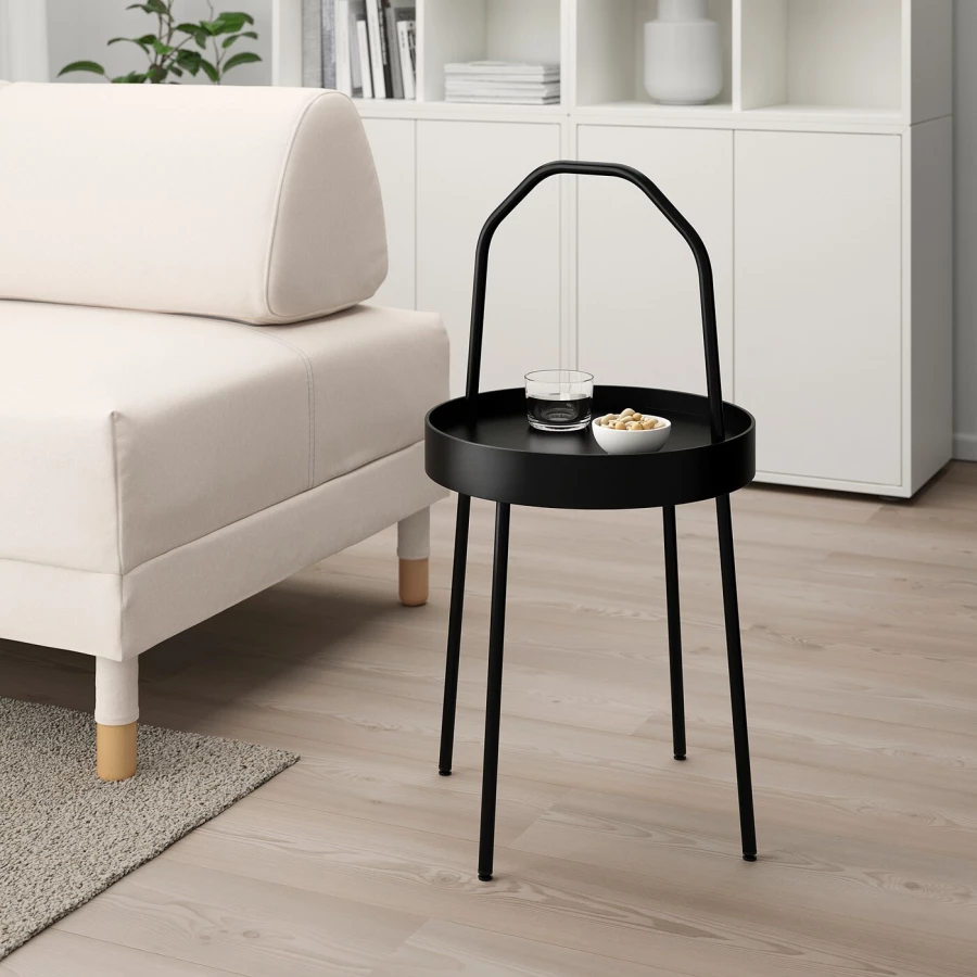 Столик придиванный - IKEA BURVIK/БУРВИК ИКЕА, 45х78х38 см, черный (изображение №2)