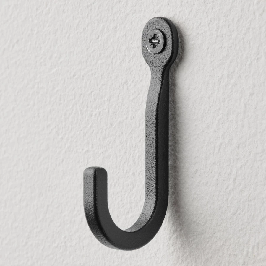Крючок - HÖGAFFEL / HОGAFFEL IKEA/ ХОГАФФЕЛЬ ИКЕА, 5.2 см, серый (изображение №2)