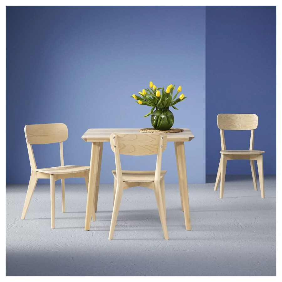 Стол и 2 стула -LISABO / LISABO IKEA/ ЛИСАБО ИКЕА, 88х74х46 см, дерево (изображение №2)