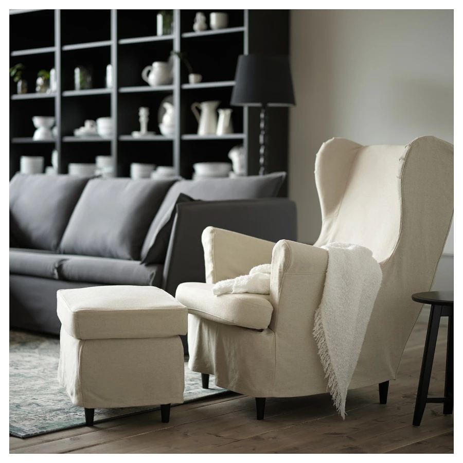 Чехол на кресло - STRANDMON IKEA/ СТРАНДМОН ИКЕА,  бежевый (изображение №4)