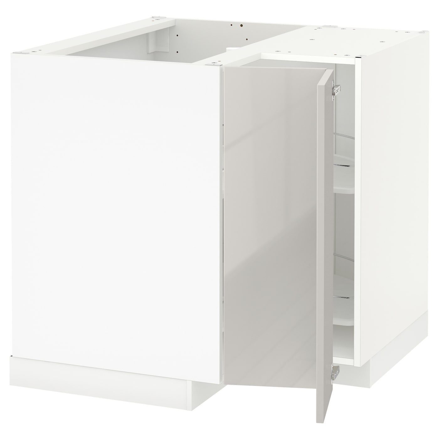 Угловой шкаф-тумба с каруселью - IKEA METOD/МЕТОД ИКЕА, 88х88 см, белый