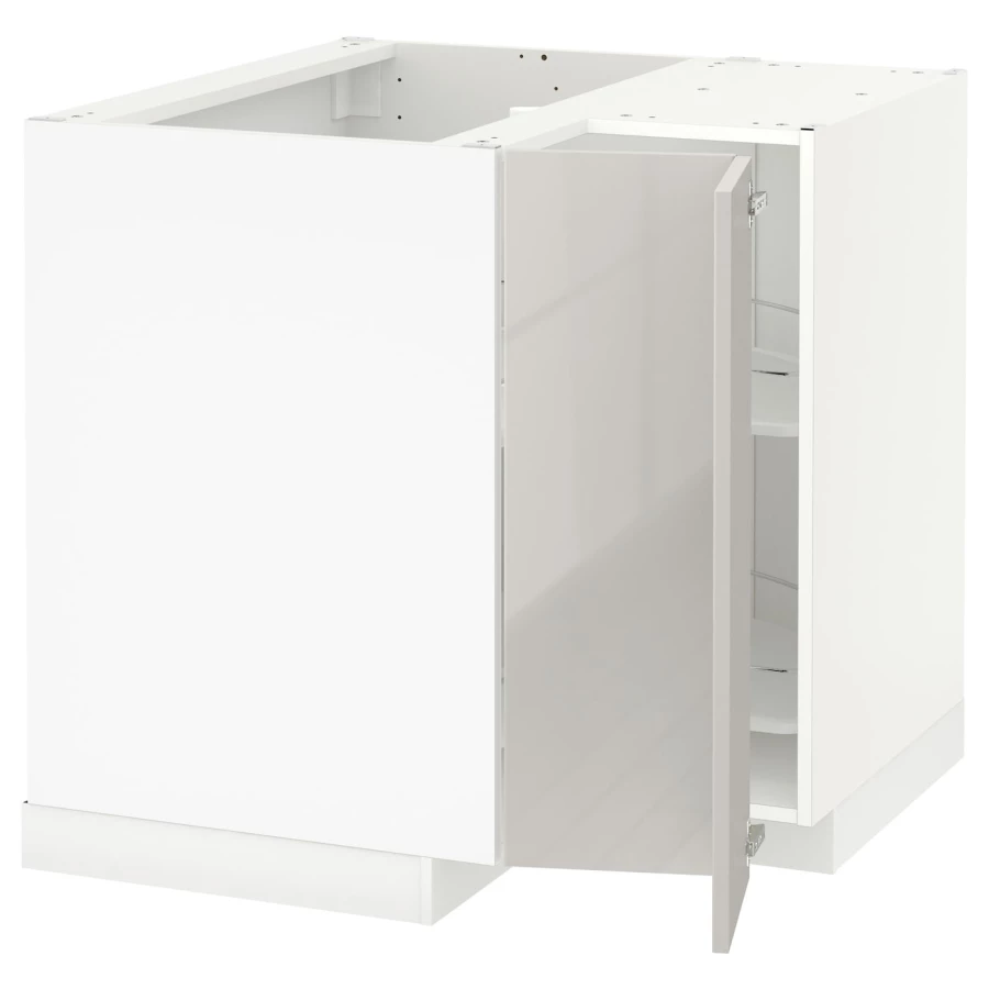 Угловой шкаф-тумба с каруселью - IKEA METOD/МЕТОД ИКЕА, 88х88 см, белый (изображение №1)