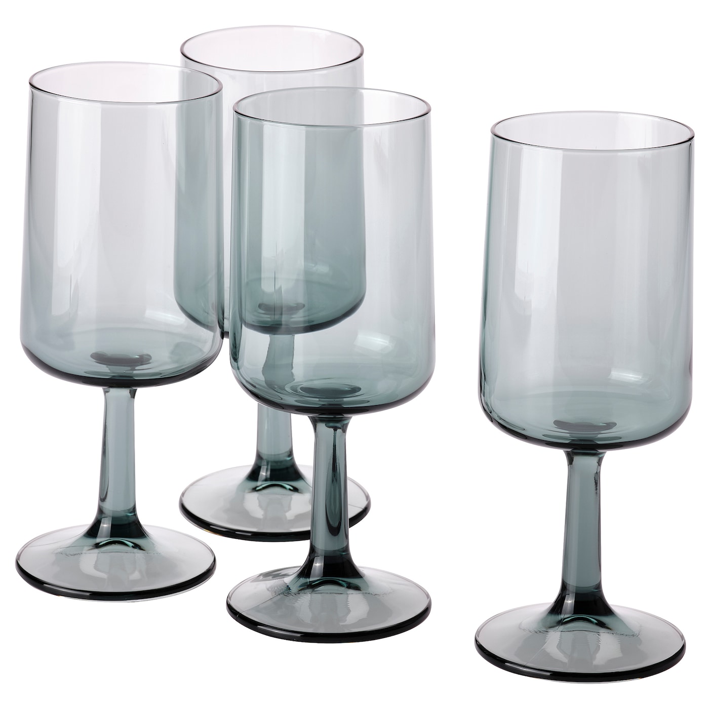 Набор бокалов для вина, 4 шт. - IKEA OMBONAD, 410 мл, серое стекло, ОМБОНАД ИКЕА