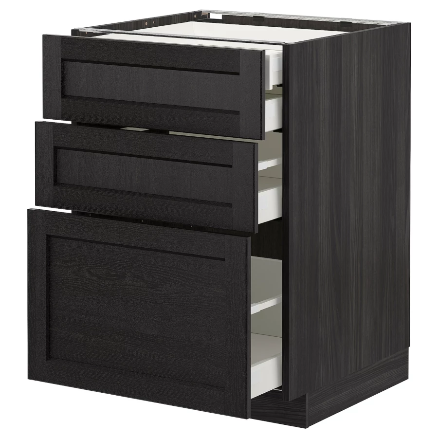 Напольный шкаф  - IKEA METOD MAXIMERA, 88x61,9x60см, черный, МЕТОД МАКСИМЕРА ИКЕА (изображение №1)