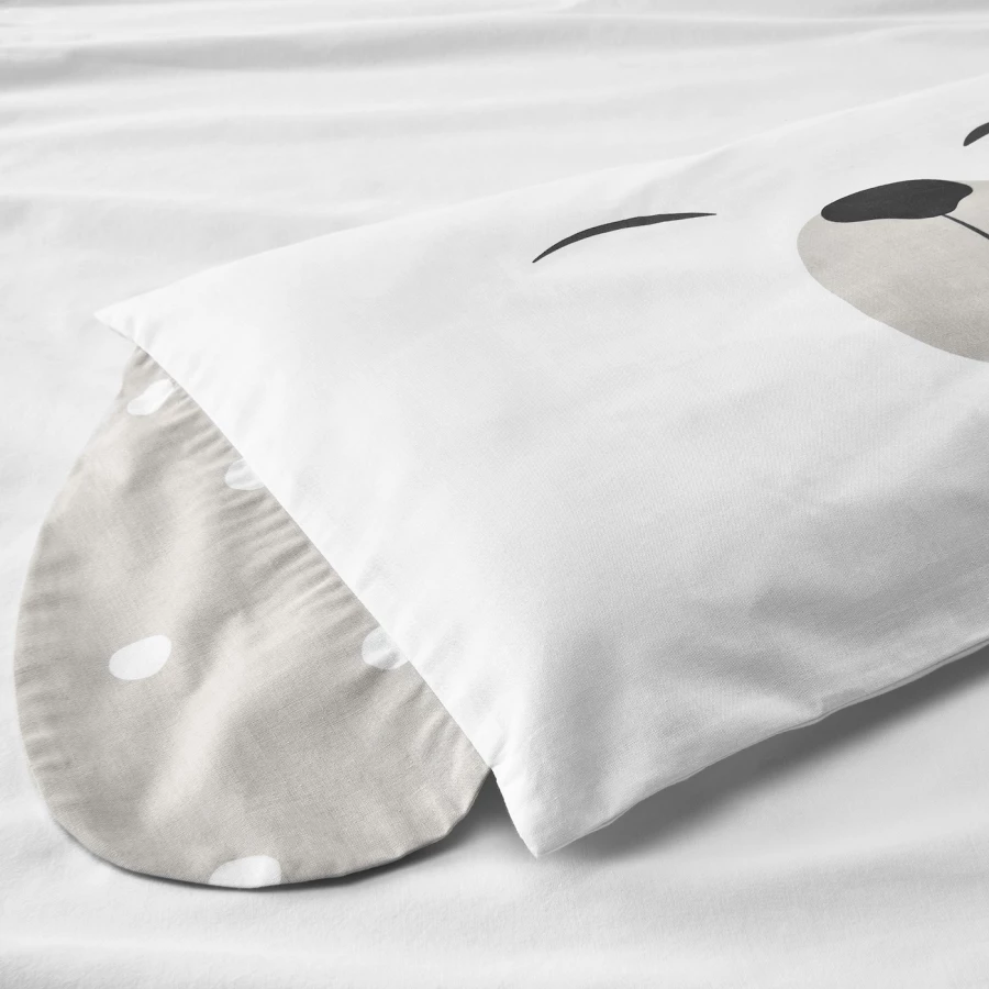 Пододеяльник/наволочка для детской кроватки - DRÖMSLOTT / DRОMSLOTT  IKEA/  ДРЁМСЛОТТ  ИКЕА, 60х120 см,  бежевый/белый (изображение №8)