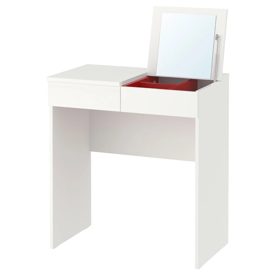 Туалетный столик - IKEA BRIMNES/БРИМНЕС ИКЕА , 70х42х77 см, белый/красный (изображение №1)