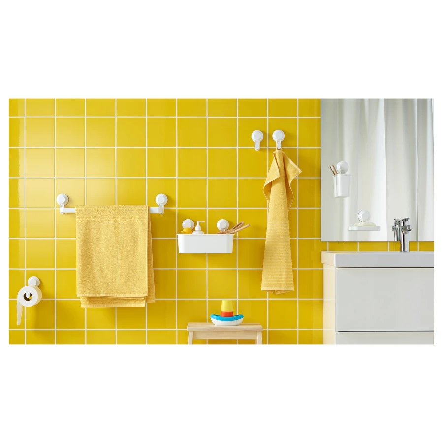 Держатель для рулонов туалетной бумаги - TISKEN IKEA/ ТИСКЕН ИКЕА,  15 см, белый (изображение №3)