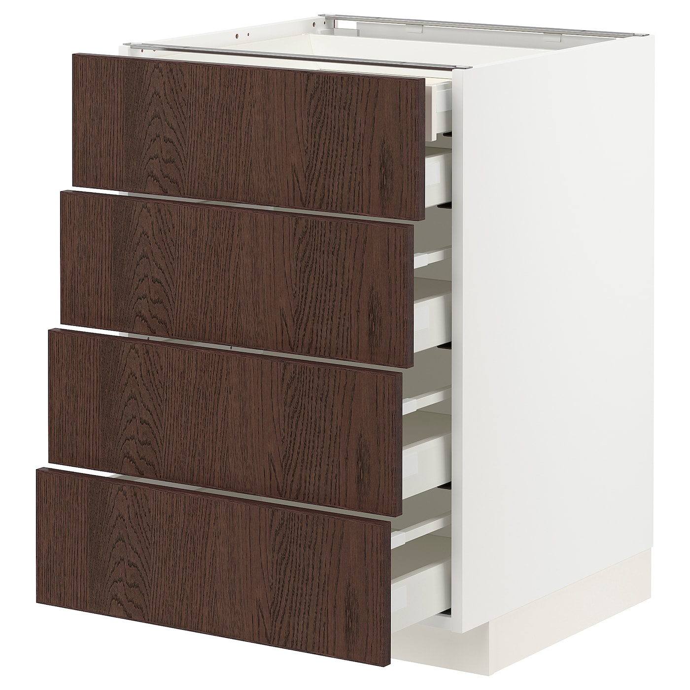 Напольный шкаф  - IKEA METOD MAXIMERA, 88x61,6x60см, белый/темно-коричневый, МЕТОД МАКСИМЕРА ИКЕА