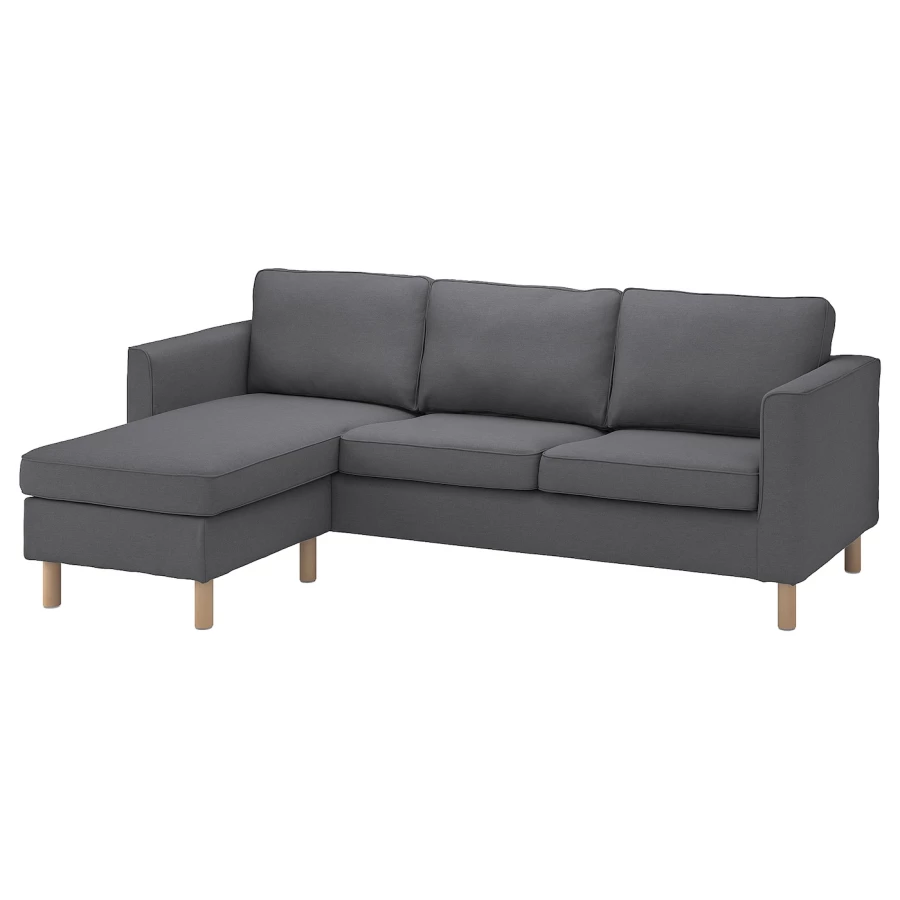 2-местный диван и кушетка - IKEA PÄRUP/PARUP, 86x148x235см, черный, ПЭРУП ИКЕА (изображение №1)