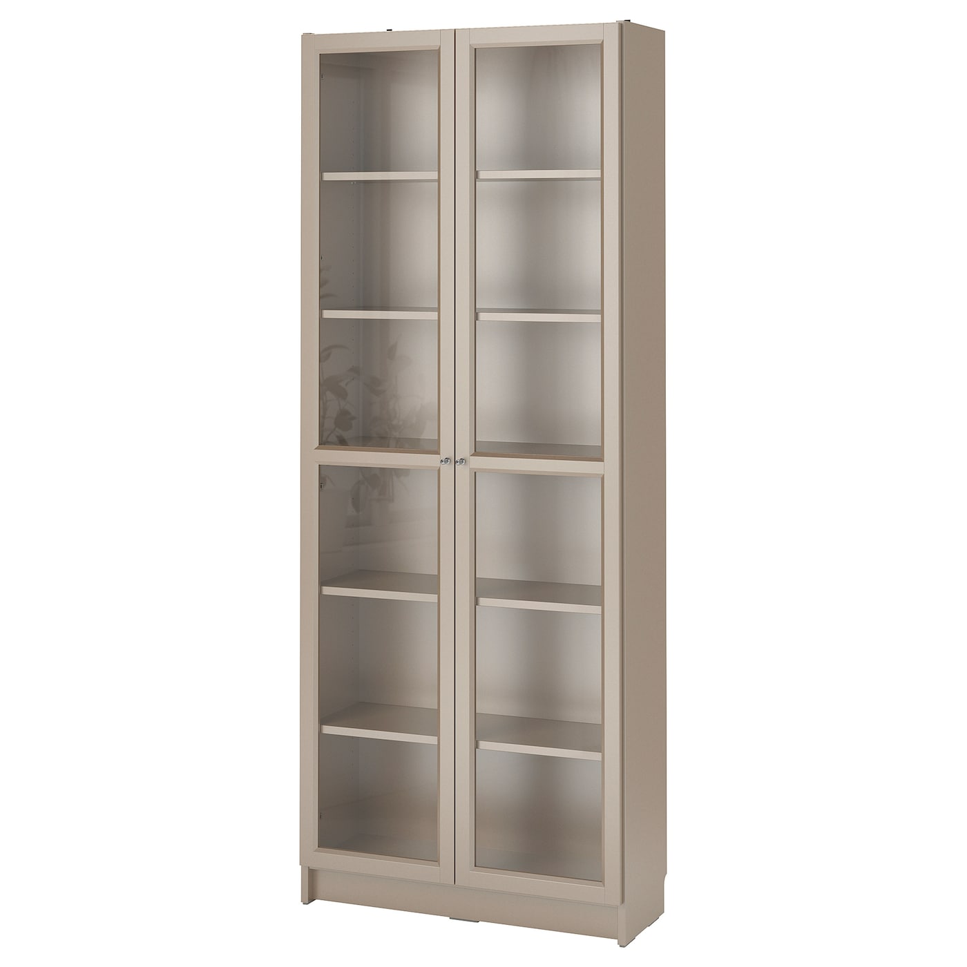 Книжный шкаф со стеклянной дверцей - BILLY IKEA/БИЛЛИ ИКЕА, 30х80х202 см, бежевый