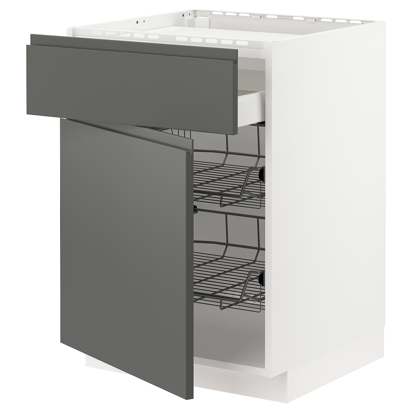 Напольный шкаф - METOD / MAXIMERA IKEA/ МЕТОД/ МАКСИМЕРА ИКЕА,  60х88 см, белый/серый