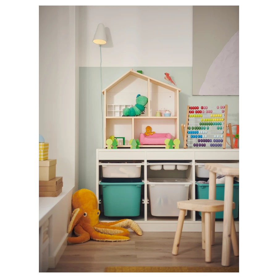 Кукольный домик - IKEA FLISAT/ФЛИСАТ ИКЕА, 22х58х59 см, под беленый дуб (изображение №5)