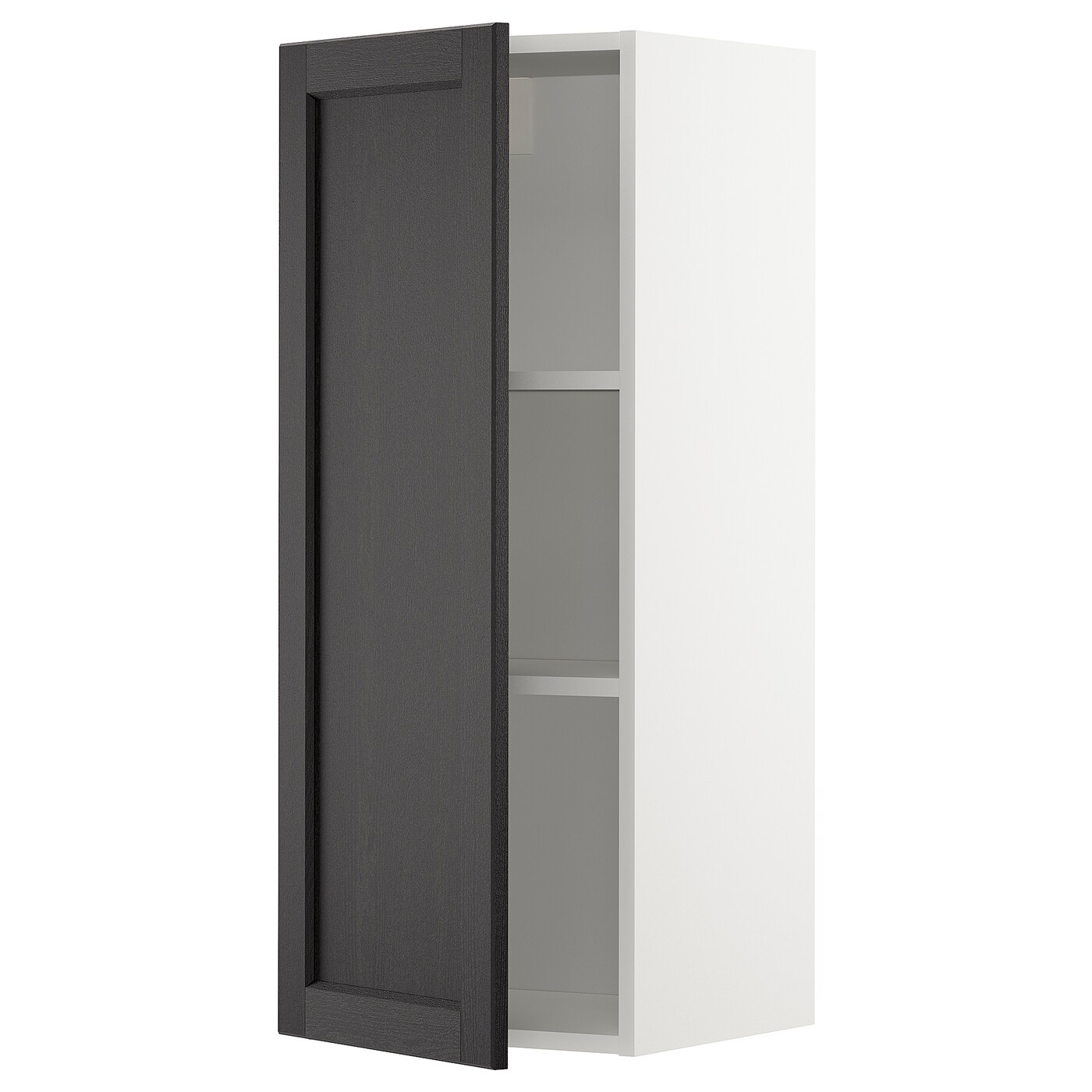 Навесной шкаф с полкой - METOD IKEA/ МЕТОД ИКЕА, 100х40  см, белый/черный