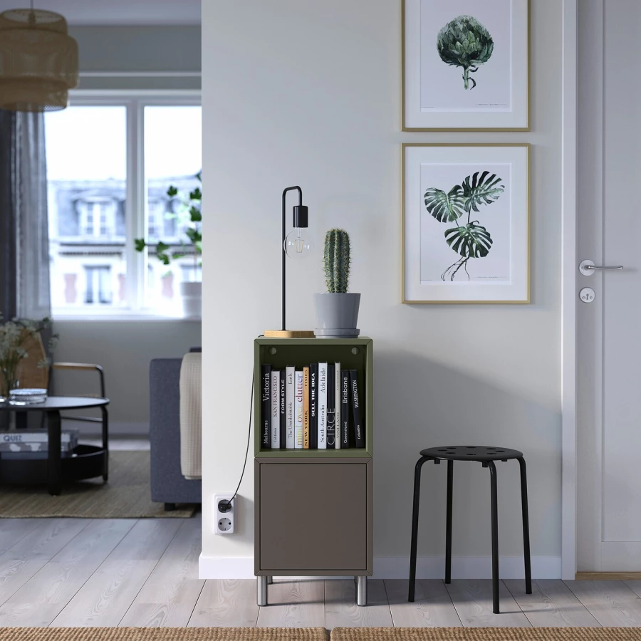 Комбинация для хранения - EKET IKEA/ ЭКЕТ ИКЕА,  35х70 см,  темно-серый/зеленый (изображение №3)