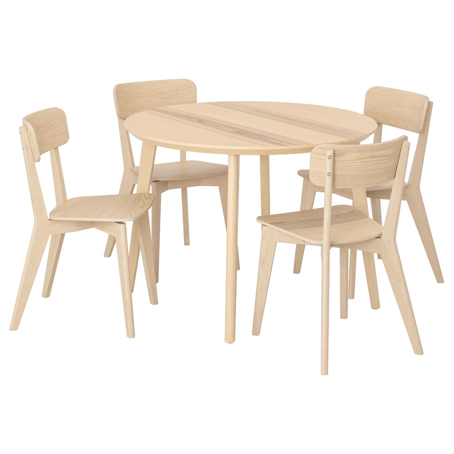 Стол и 4 стула - LISABO / LISABO IKEA/ ЛИСАБО ИКЕА, 105х74 см, бежевый (изображение №1)