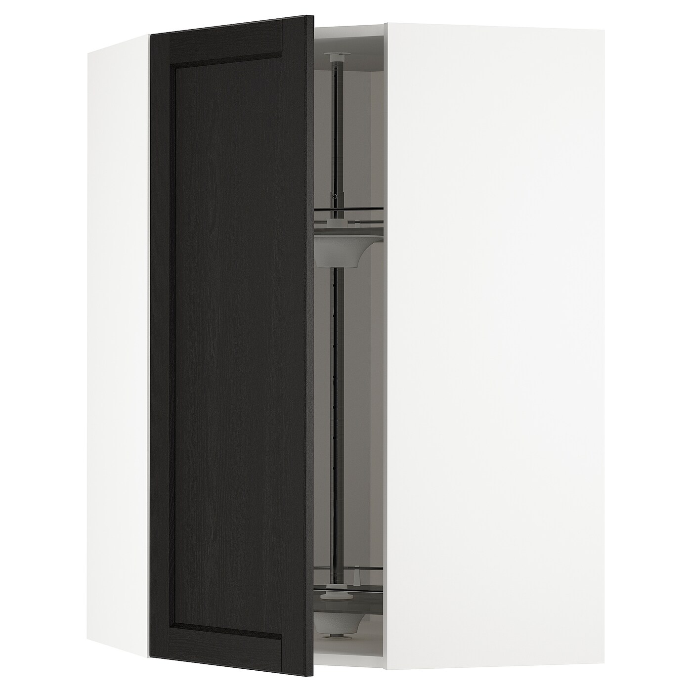 Угловой навесной шкаф с каруселью - METOD  IKEA/  МЕТОД ИКЕА, 100х68 см, белый/черный