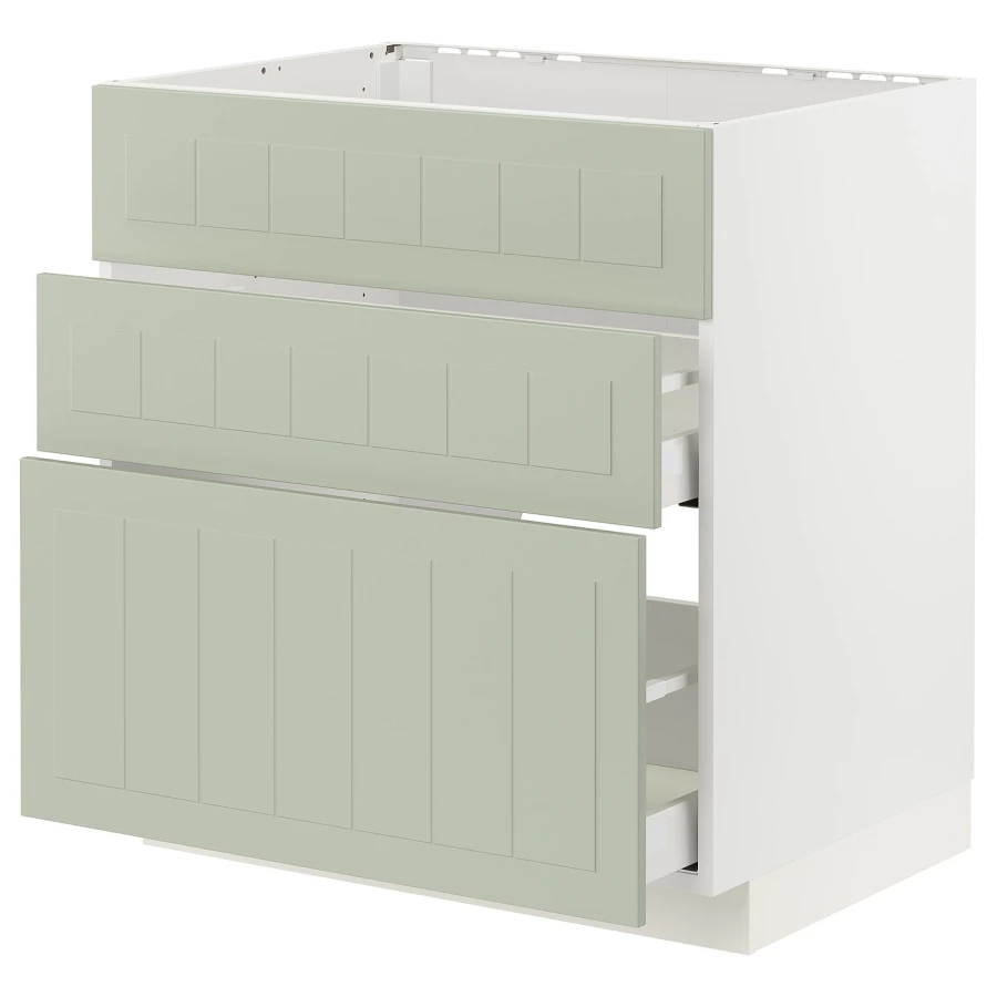 Напольный шкаф - METOD / MAXIMERA IKEA/ МЕТОД/ МАКСИМЕРА ИКЕА,  80х80 см, белый/светло-зеленый (изображение №1)