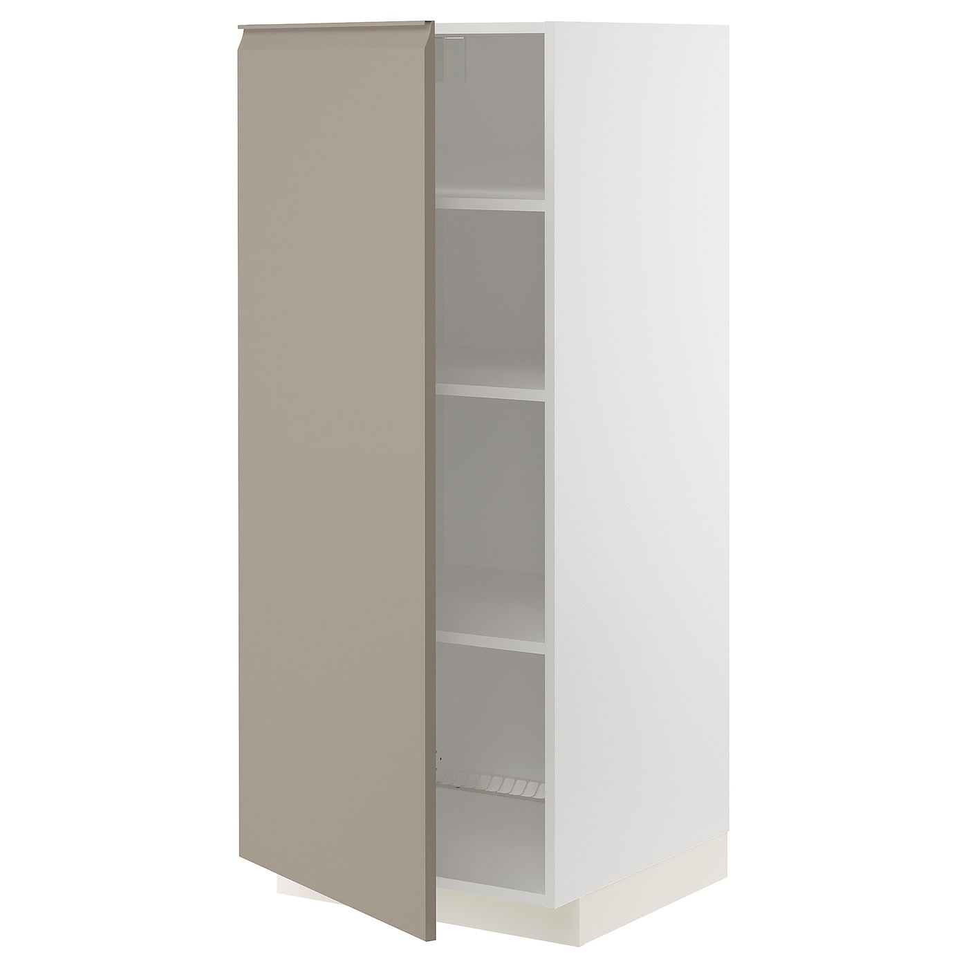 Высокий кухонный шкаф - IKEA METOD/МЕТОД ИКЕА, 140х60х60 см, белый/бежевый