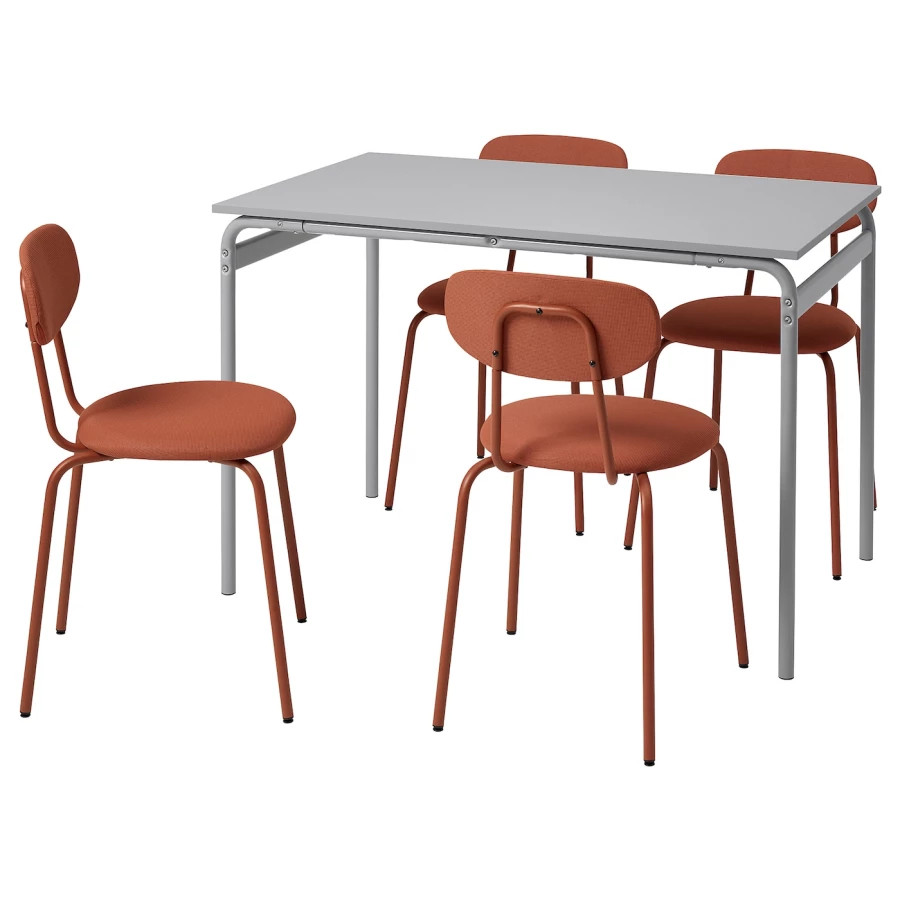 Набор кухонных столов - GRÅSALA/ÖSTANÖ IKEA/ОСТАНО/ГРОСАЛА /ИКЕА, 110 см, белый/оранжевый (изображение №1)