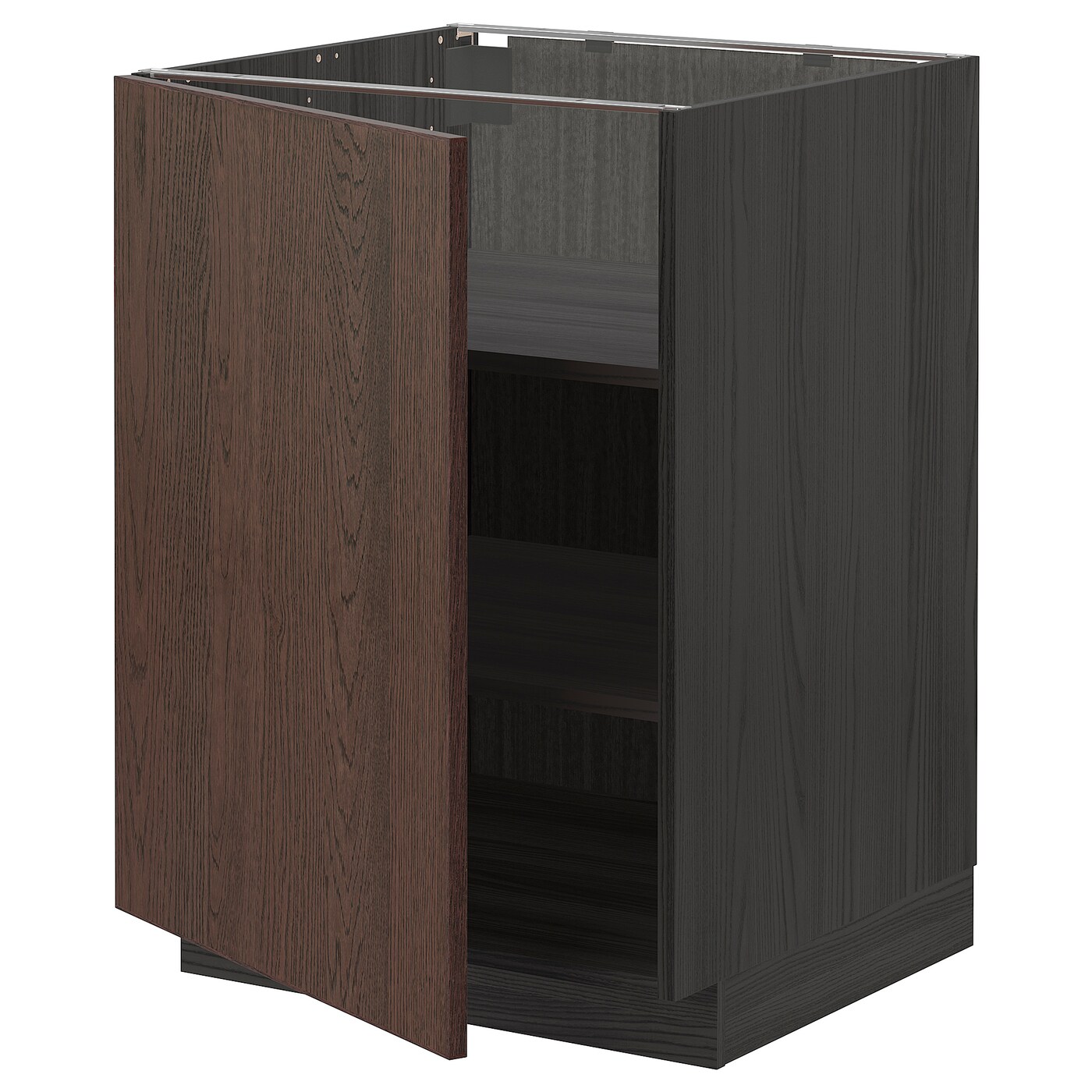 Напольный кухонный шкаф  - IKEA METOD MAXIMERA, 88x62x60см, черный/темно-коричневый, МЕТОД МАКСИМЕРА ИКЕА