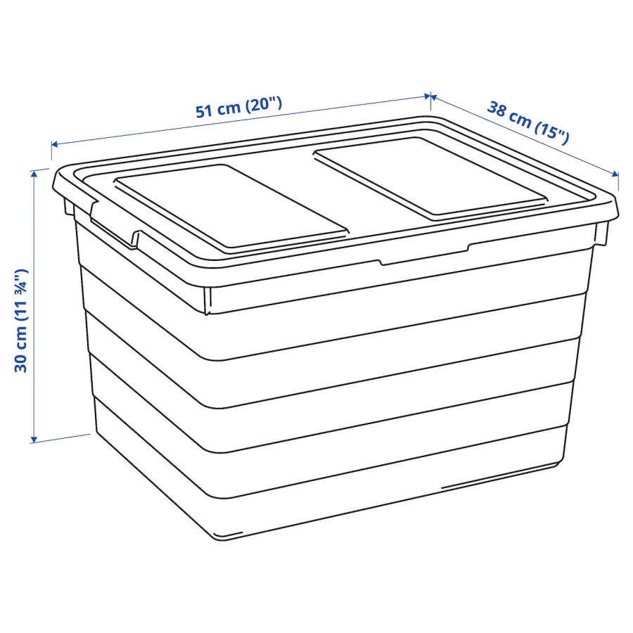Коробка с крышкой - SOCKERBIT  IKEA/ СОККЕРБИТ ИКЕА,51х38х30 см, белый (изображение №6)