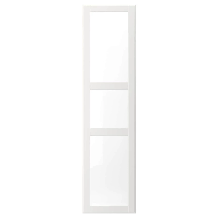Дверь с петлями - TYSSEDAL  IKEA/  ТИССЕДАЛЬ ИКЕА, 195х50 см,  прозрачный/белый (изображение №1)
