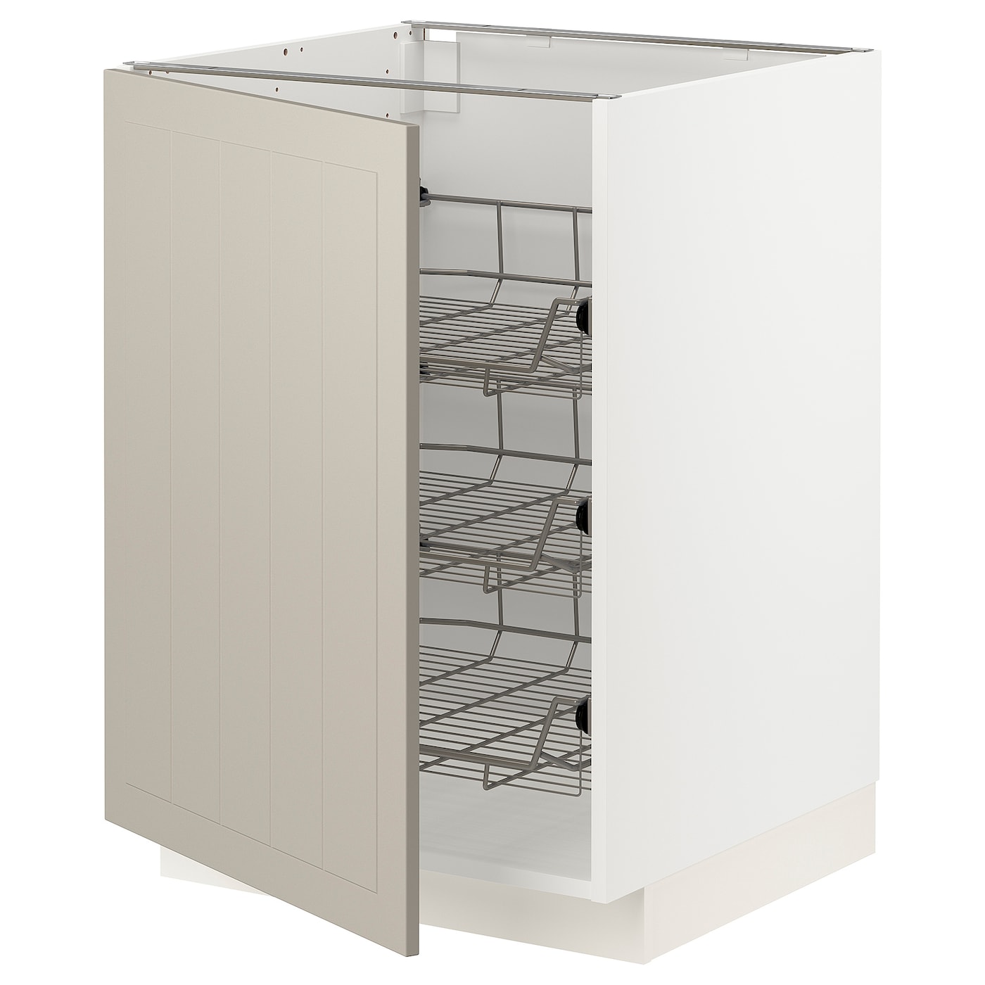 Напольный кухонный шкаф  - IKEA METOD, 88x62x60см, белый/темно-бежевый, МЕТОД ИКЕА